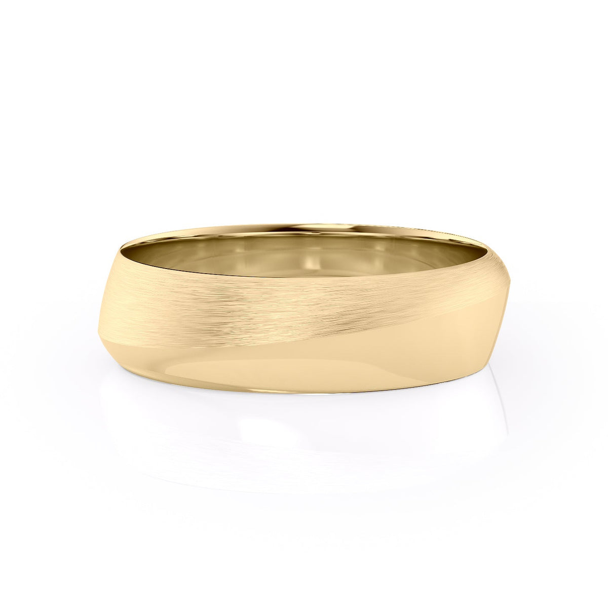 The Oliver. A Yellow Gold Designer Wedding Band Set With Lab Grown Diamonds. White Background.