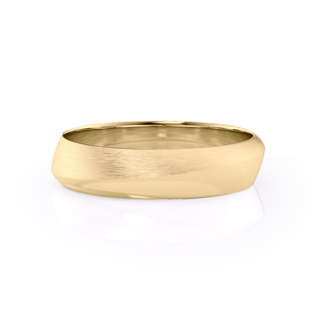 The Oliver. A Yellow Gold Designer Wedding Band Set With Lab Grown Diamonds. White Background.