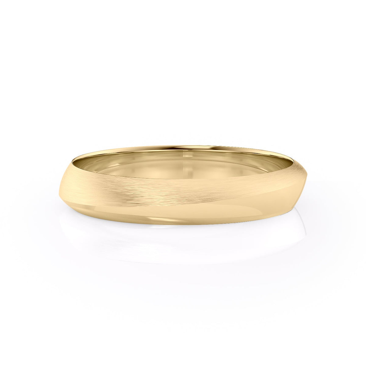 The Oliver. A Yellow Gold Designer Wedding Band Set With Lab Grown Diamonds. White Background.