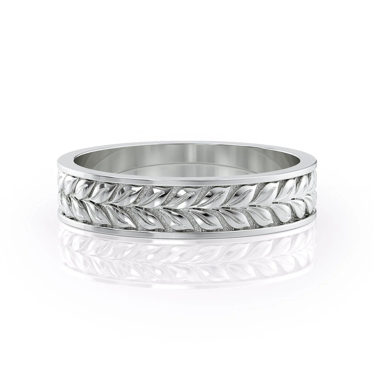 The William. A White Gold Designer Wedding Band Set With Lab Grown Diamonds. White Background.