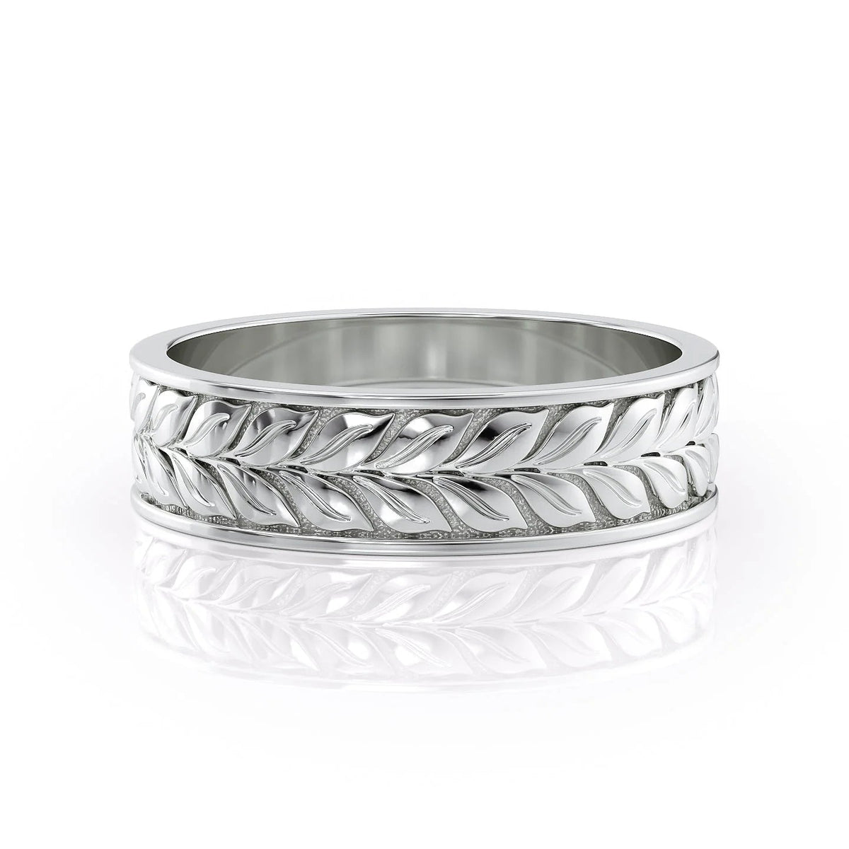 The William. A White Gold Designer Wedding Band Set With Lab Grown Diamonds. White Background.