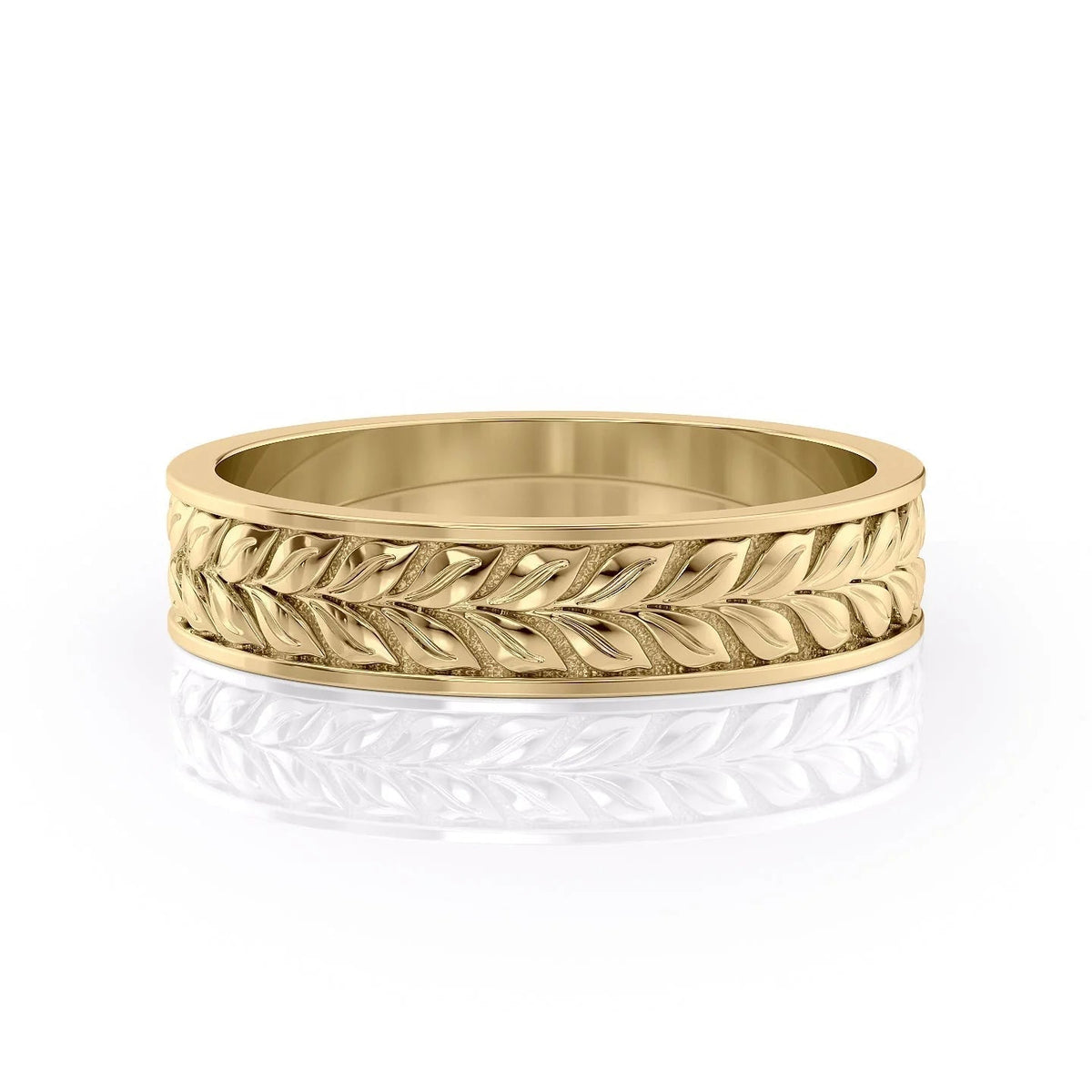 The William. A Yellow Gold Designer Wedding Band Set With Lab Grown Diamonds. White Background.