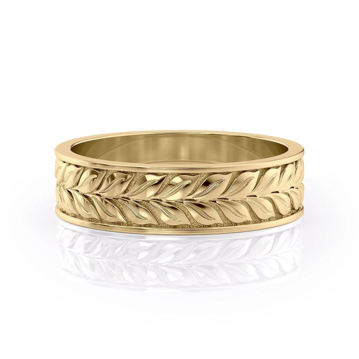 The William. A Yellow Gold Designer Wedding Band Set With Lab Grown Diamonds. White Background.